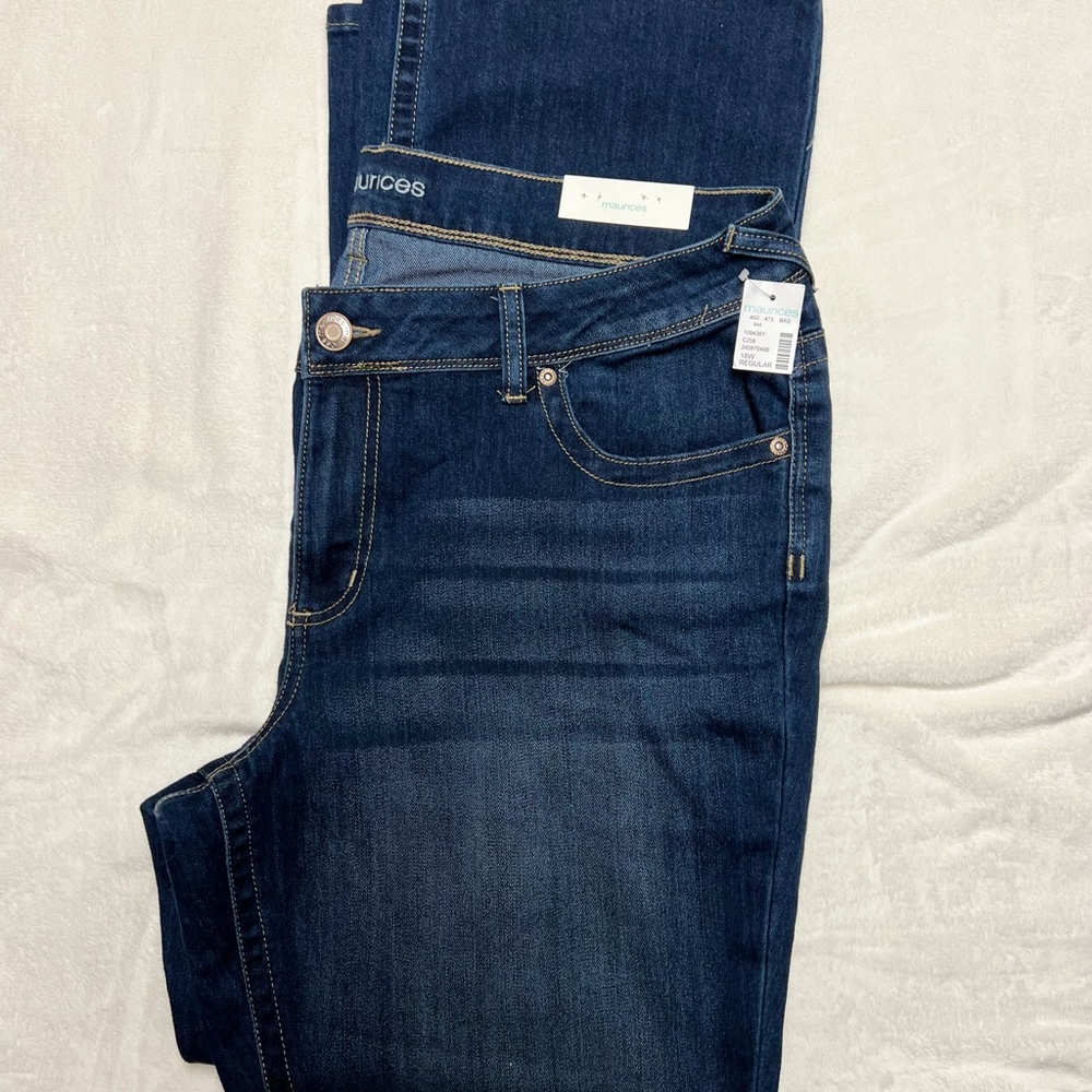 Maurices Slim Boot Mid Rise Denim Flex Dark Wash Denim Jeans Size 18W Reg NWT
